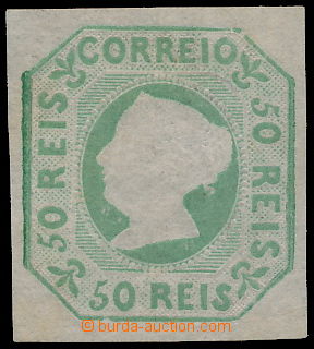 191283 - 1853 Mi.3a, Maria II. 50 Reis green; very nice, rare classic