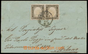 191290 - 1860 dopis vyfr. zn. Sass.14Bd, Viktor Emanuel II. 2-páska 