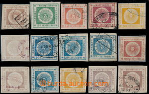 191321 - 1859-1860 Sc.9, 11, 12, 13-16, 16ks známek Uruguayské slun