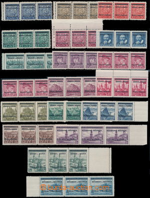 191410 - 1939 Pof.1-19, Overprint issue 5h - 10CZK, complete in horiz