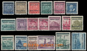 191412 - 1939 Pof.1-19, Overprint issue 5h - 10CZK, complete used set