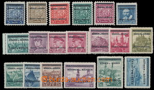 191413 - 1939 Pof.1-19, Overprint issue 5h - 10CZK; complete set; 4CZ