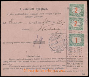 191457 - 1919 DOPLATNÍ ČERVENÉ ČÍSLICE větší díl uherské ce