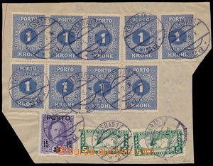 191477 - 1919 POSTAGE-DUE SMALL NUMERALS  larger cut-square from acco