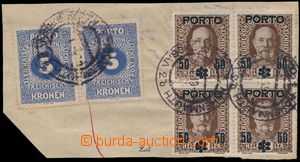 191478 - 1919 POSTAGE-DUE SMALL NUMERALS  cut square from accounting 