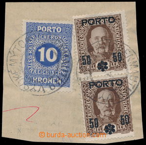 191479 - 1918 POSTAGE-DUE SMALL NUMERALS cut square from accounting s