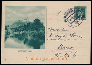 191499 - 1939 CDV72/65, obrazová dopisnice Beneš 50h, Kunětická h