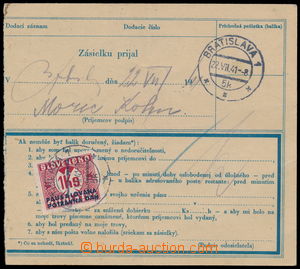 191527 - 1941 balíková průvodka bez levého útržku s vytištěn