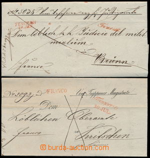 191625 - 1844-1847 CZECH LANDS/ 2 letters with red cancel. TESCHEN + 