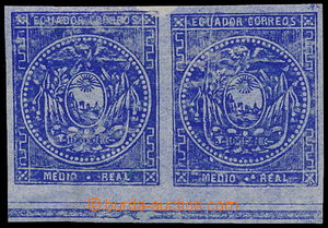 191637 - 1865-1872 Sc.2c, Znak 1/2 Real ultramarínová na modrém pa