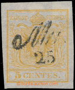 191658 - 1850 Ferch.1, Znak 5Cts prvotisk žlutá; bezvadný kus, kat
