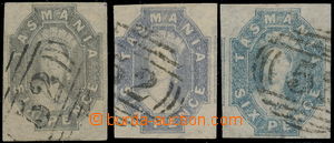 191659 - 1860 SG.45, 46, 47, 3x Chalon Head 6P nezoubkovaná: šedá,