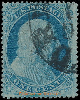 191666 - 1857 Sc.22, Franklin 1C modrá, typ IIIa; bezvadný kus, kat
