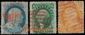 191667 - 1857 Sc.24, 32, 38; Franklin 1C, Washington 10C a Franklin 3