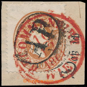191679 - 1861 Ferch.21, FJI 10Kr hnědá na výstřižku s červeným