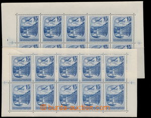 191697 - 1951 Pof.PL L35, Lázně 15Kčs, 2ks, deska A, 1x perforace 