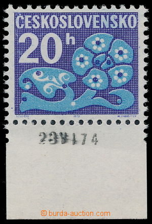 191726 - 1971 Pof.D93xb, Květy 20h, papír oz, krajový kus s datem 