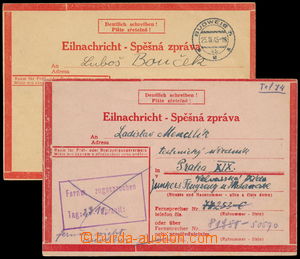 191735 - 1945 CSZ1, Spěšná zpráva, sestava 2 prošlých kusů, 1x