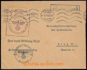 191752 - 1943 SS FELDPOST, obálka s přítiskem služebního razítk