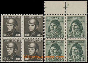 191789 - 1945 Pof.392 VV, Londýnské vydání 40h, 4-blok, tisk z po