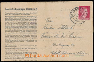 191803 - 1942 KT  DACHAU  předtištěný skládaný dopis adresovan
