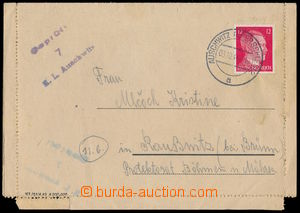 191883 - 1944 C.C. AUSCHWITZ  pre-printing letter-card incl. margins 