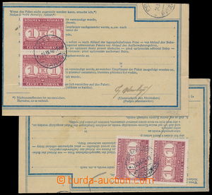 191886 - 1940 dva ústřižky z balíkových průvodek, kde poplatky 