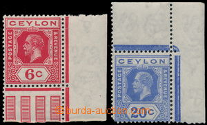 191887 - 1921-1932 SG.342w, 350aw, George V. 6c carmine and 20c light