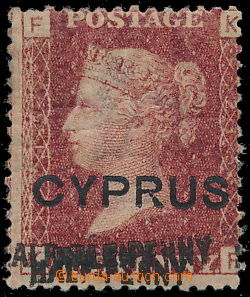 191899 - 1881 SG.9ba, Viktorie 1P červená, přetisk CYPRUS, TD 215 