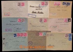 191910 - 1945-46 comp. 12 pcs of Reg letters with provisory R label; 