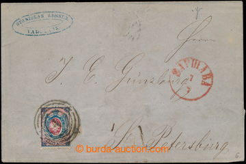 191919 - 1860 letter to St. Petersburg with Mi.1, Coat of arms 10k da
