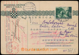 191930 - 1942 IT SVATOBOŘICE U KYJOVA  dopisnice zaslaná z Chorvats