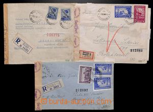 191953 - 1942-1943 SERBIA  comp. of 3 Reg letters addressed to Bohemi