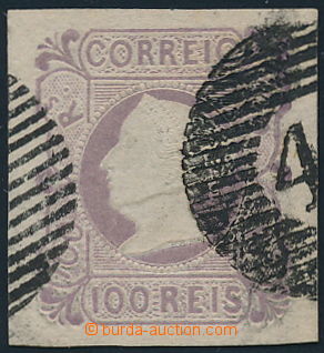 192003 - 1853 Mi.4, Maria II. 100R violet; perfect piece with wide ma