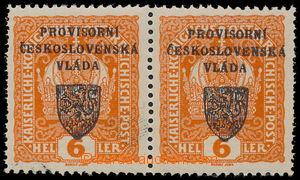 192026 - 1918 Pof.RV3, Pražský přetisk I (malý znak), 6h Koruna, 