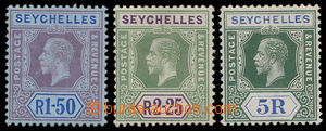 192035 - 1917-1922 SG.95-97, Jiří V. 1.50R, 2.25R a 5R; koncové ho
