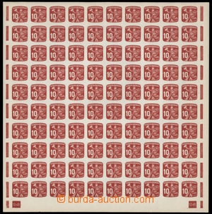 192085 - 1948 Pof.NV24, 10h red, whole 100 pcs of counter sheet, 2x p