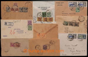 192128 - 1909-1936 set of 9 letters, 2x Reg, 1x airmail to Czechoslov