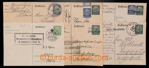 192135 - 1938 comp. of 6 postcard Hindenburg with provisory postmarks