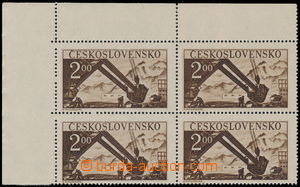 192157 - 1950 Pof.543, 5. anniv of liberation 2Kčs, UL corner blk-of