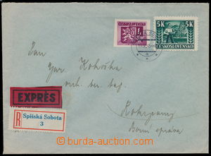 192203 - 1945 R+Ex-dopis vyfr. zn. Partyzánské emise 5K, Pof.407 a 