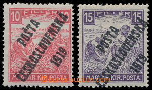 192248 -  Pof.99-100, Bílé číslice 10f a 15f, přetisk II. typ + 