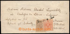 192265 - 1850 folded letter franked with staircase franking of 6 Kreu