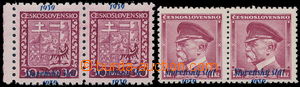 192307 - 1939 Sy.6, Znak 30h fialová + Sy.12, TGM 1Kč červená, dv