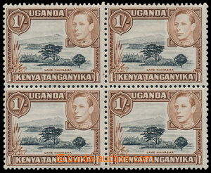 192346 - 1938 SG.145ac, 4-blok Jiří VI. 1Sh černá / hnědá, lev