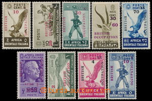 192383 - 1941 Britská okupace, Sass. 1-9, přetisky BRITISH OCCUPATI