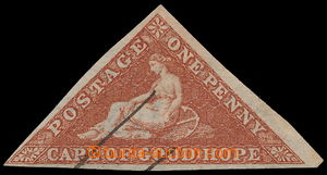 192435 - 1853 SG.3a, Alegorie 1P hnědo - červená, lehce namodralý