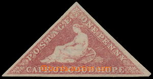 192436 - 1858 SG.5a, Alegorie 1P růžová; bezvadný exemplář s lu
