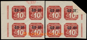 192476 - 1939 Pof.OT1, value 10h, L and UR corner blk-of-4, from that