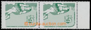192496 - 1985 Mi.2271F, Basketball 1986 80Q green, pair WITH OMMITED 